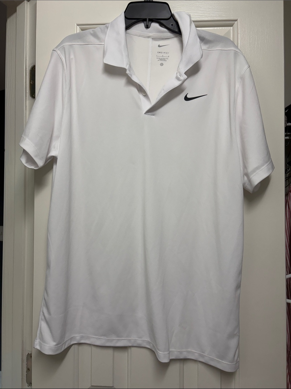 Nike White Polo with Black Swoosh